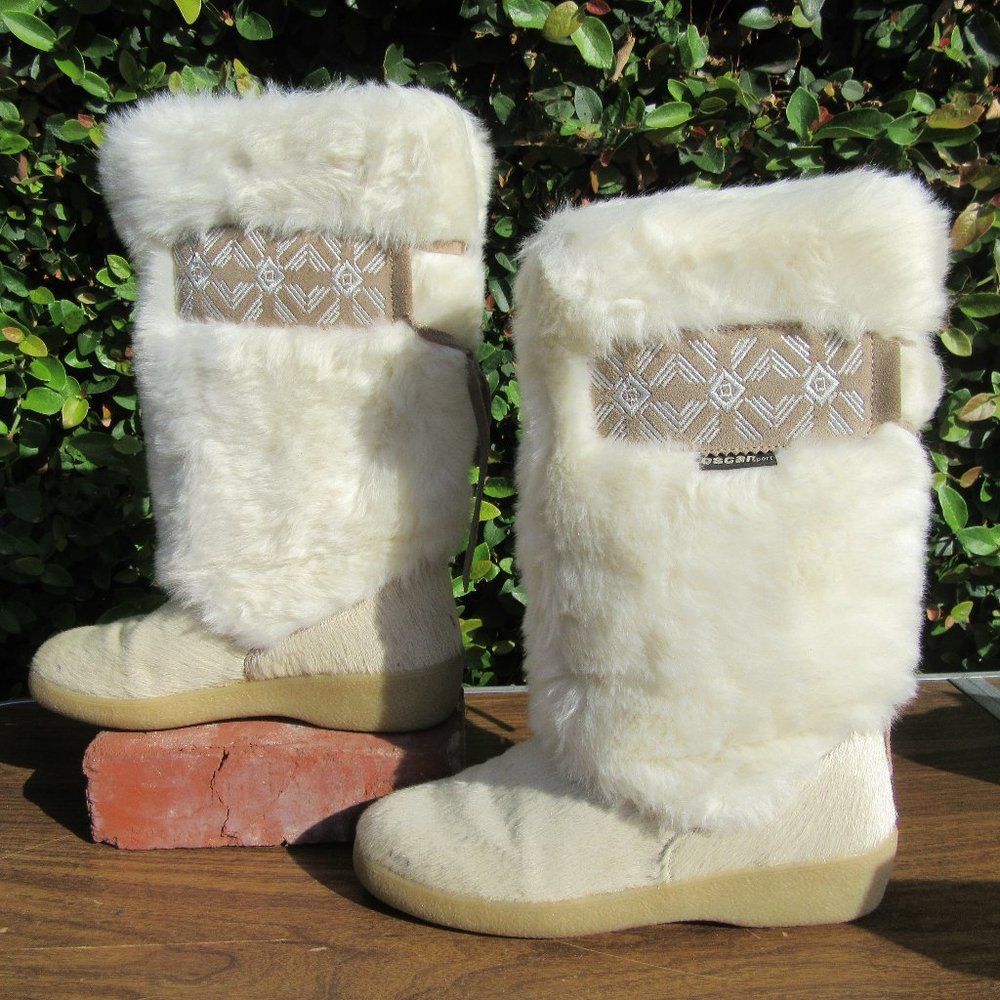 Elegant Beige Fur Winter Boots